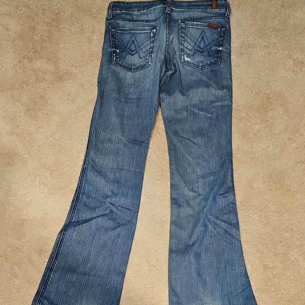 7 For All Mankind A Pocket Flare Blue Jeans